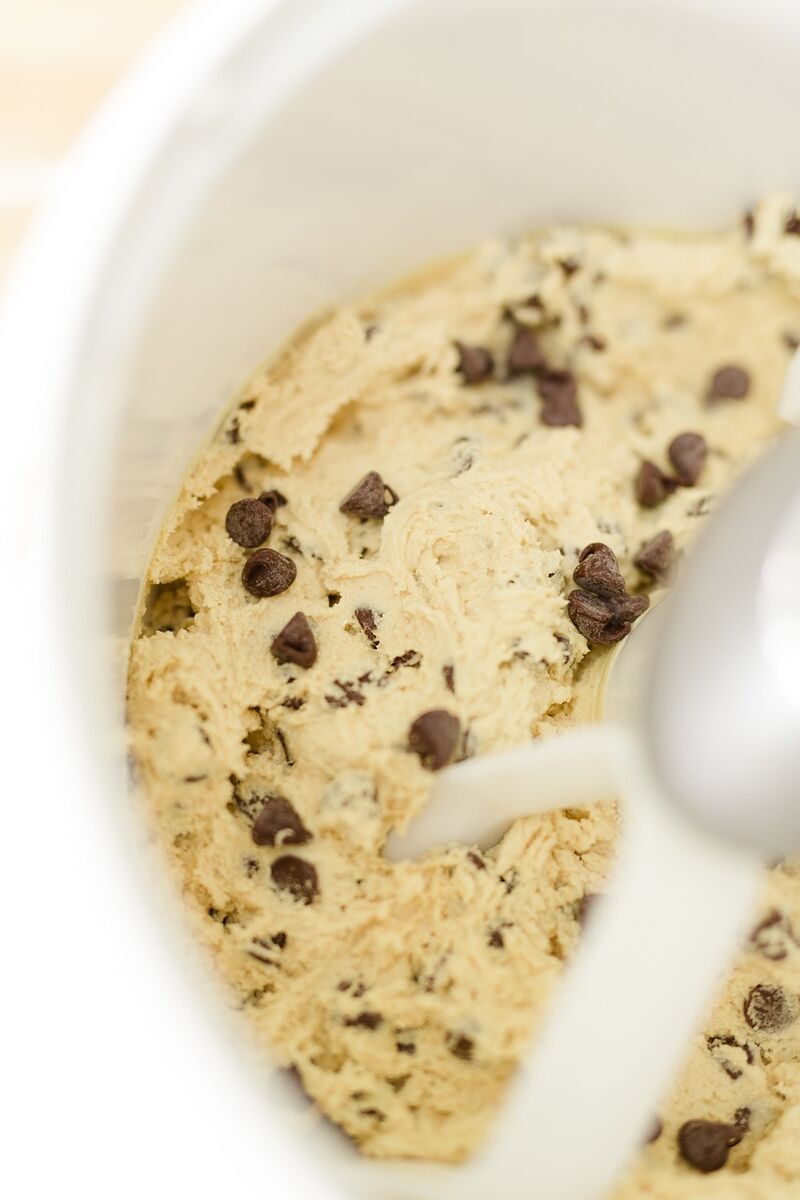 A stack of chocolate chip cookies