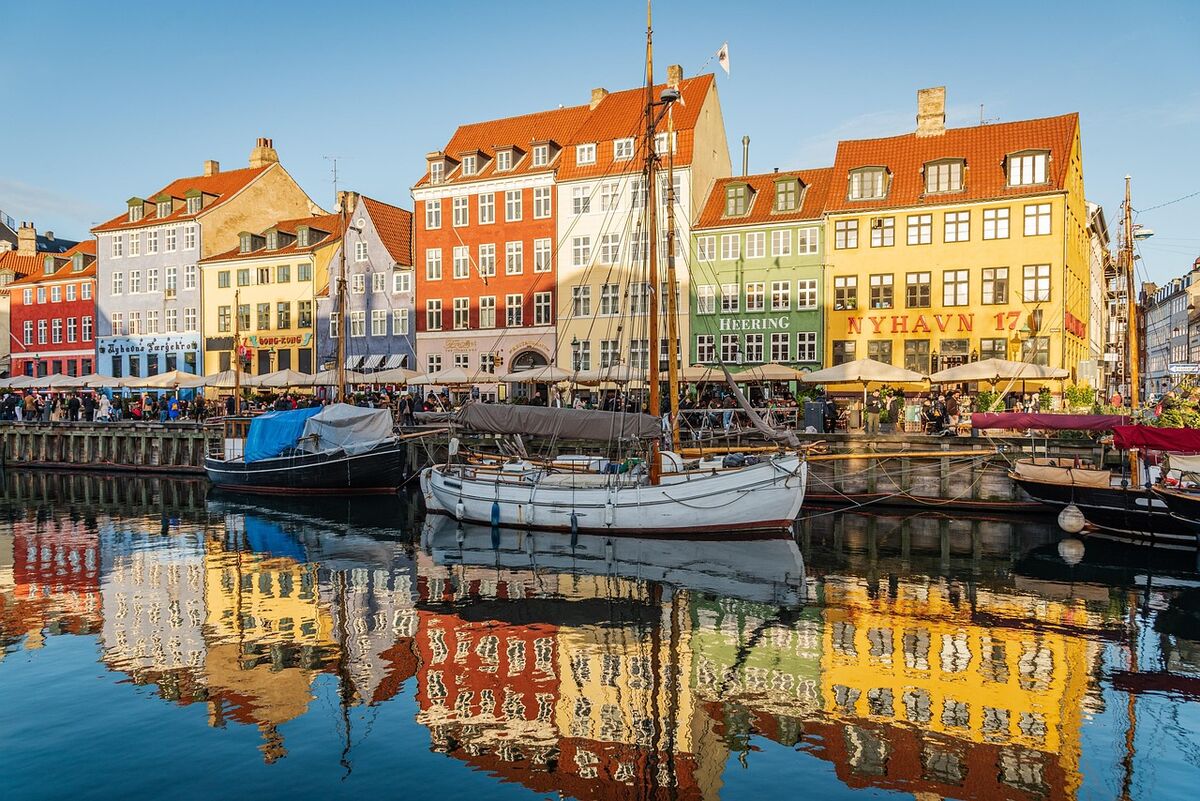 The colorful harbor houses of Nyhavn, Copenhagen